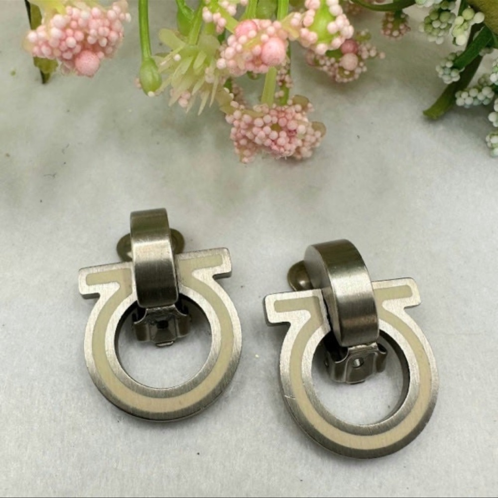Salvatore Ferragamo Clip-on Earrings  - Signed Luxury Authentic Firm Price